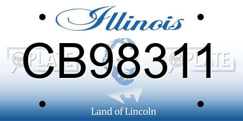 CB98311 Illinois License Plate