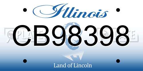 CB98398 Illinois License Plate