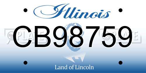 CB98759 Illinois License Plate