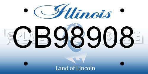 CB98908 Illinois License Plate