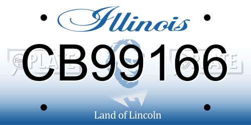 CB99166 Illinois License Plate