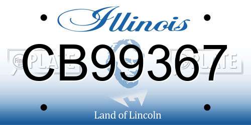 CB99367 Illinois License Plate