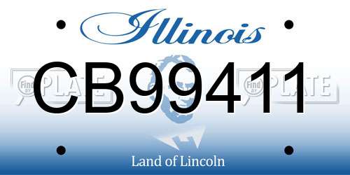 CB99411 Illinois License Plate
