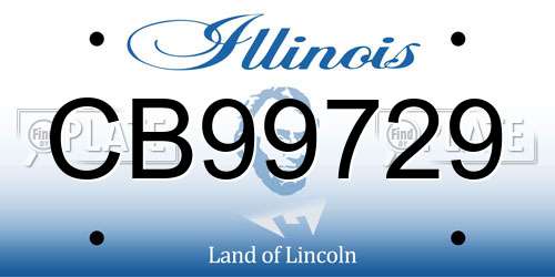 CB99729 Illinois License Plate