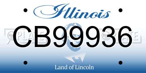 CB99936 Illinois License Plate
