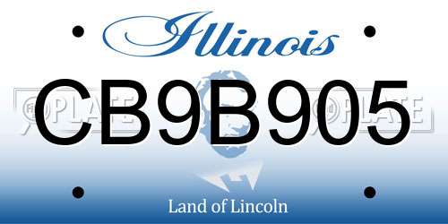 CB9B905 Illinois License Plate