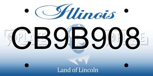 CB9B908 Illinois License Plate