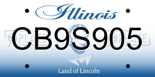 CB9S905 Illinois License Plate