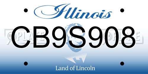 CB9S908 Illinois License Plate