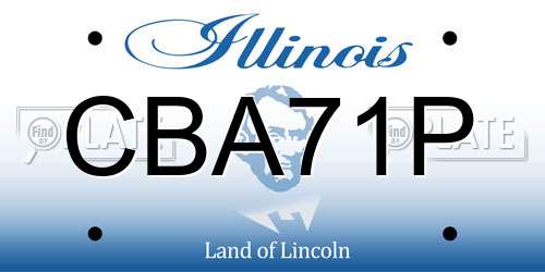 CBA71P Illinois License Plate