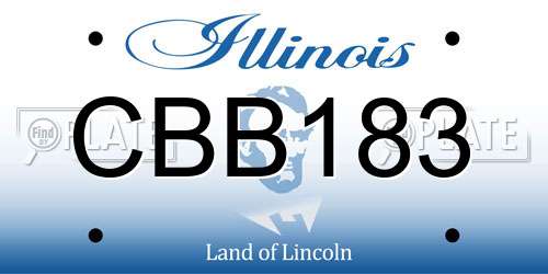CBB183 Illinois License Plate