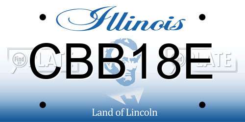 CBB18E Illinois License Plate