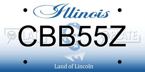 CBB55Z Illinois License Plate