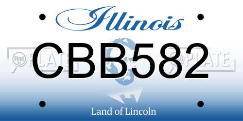 CBB582 Illinois License Plate