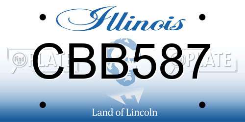 CBB587 Illinois License Plate