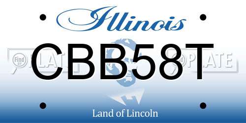 CBB58T Illinois License Plate