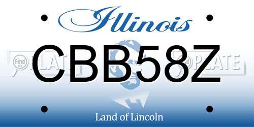 CBB58Z Illinois License Plate