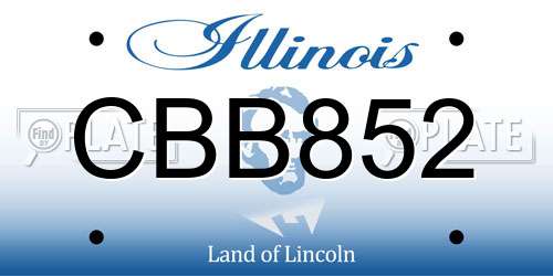 CBB852 Illinois License Plate