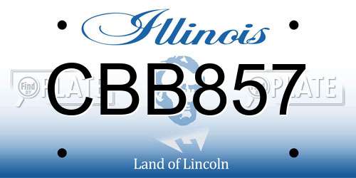 CBB857 Illinois License Plate