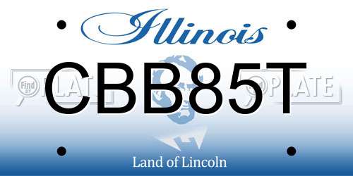 CBB85T Illinois License Plate