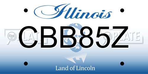 CBB85Z Illinois License Plate