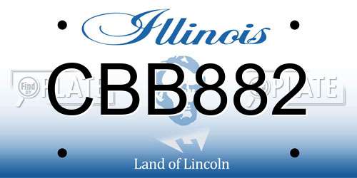 CBB882 Illinois License Plate