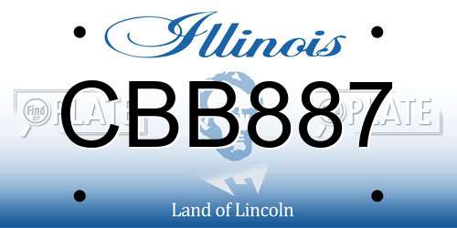 CBB887 Illinois License Plate