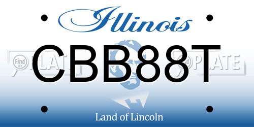 CBB88T Illinois License Plate