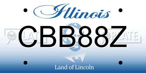 CBB88Z Illinois License Plate