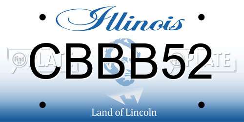 CBBB52 Illinois License Plate