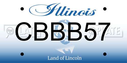 CBBB57 Illinois License Plate