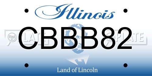 CBBB82 Illinois License Plate
