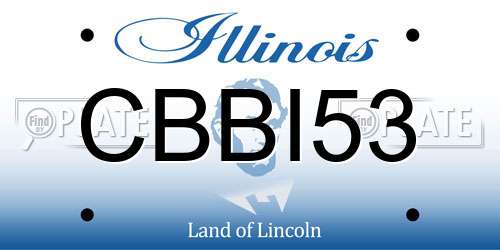 CBBI53 Illinois License Plate