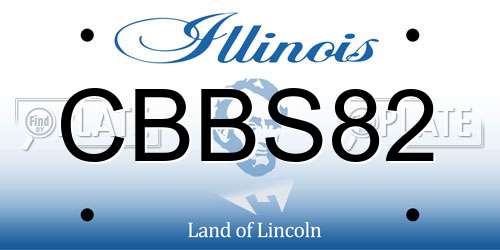 CBBS82 Illinois License Plate