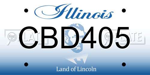 CBD405 Illinois License Plate