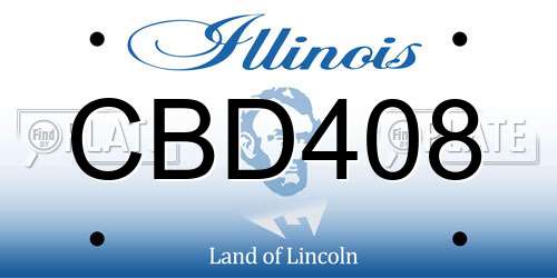 CBD408 Illinois License Plate