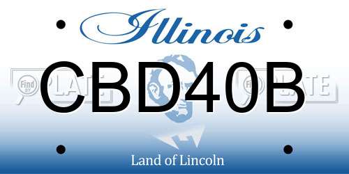 CBD40B Illinois License Plate