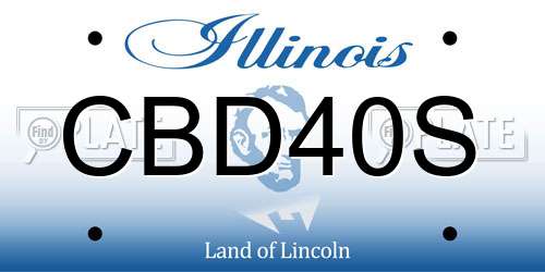 CBD40S Illinois License Plate