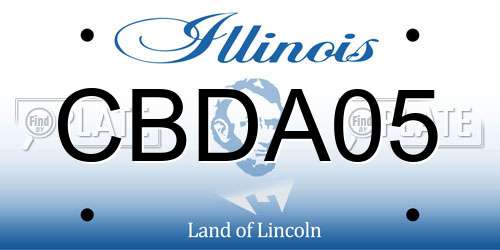 CBDA05 Illinois License Plate