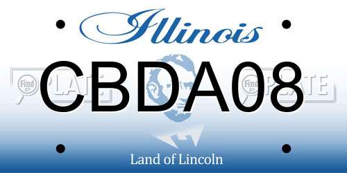 CBDA08 Illinois License Plate