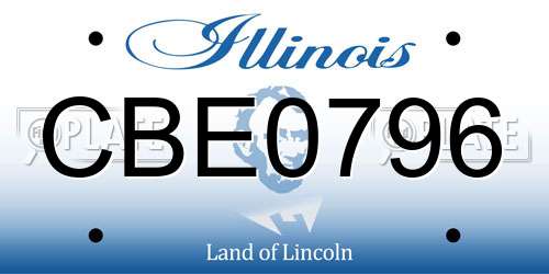 CBE0796 Illinois License Plate