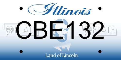 CBE132 Illinois License Plate