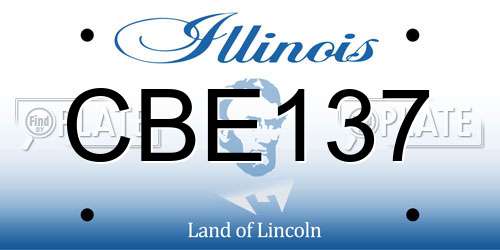 CBE137 Illinois License Plate