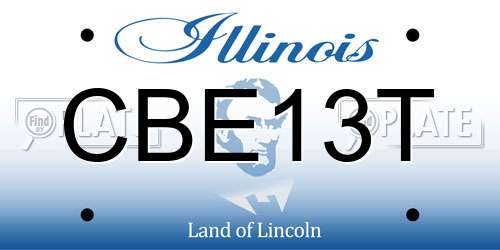 CBE13T Illinois License Plate