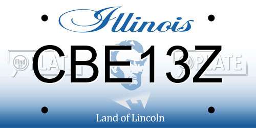 CBE13Z Illinois License Plate