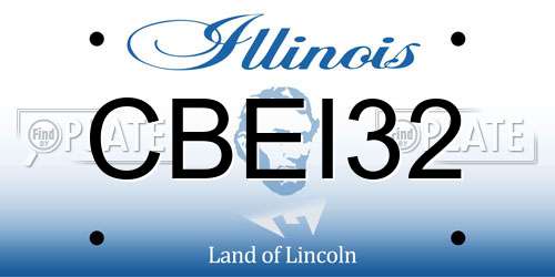 CBEI32 Illinois License Plate