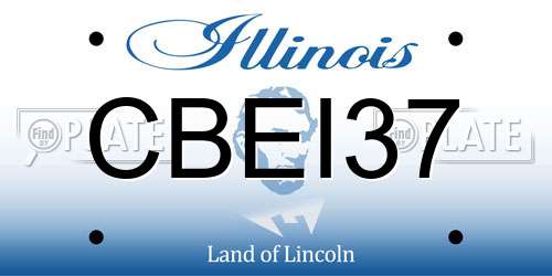 CBEI37 Illinois License Plate