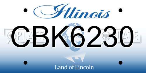 CBK6230 Illinois License Plate