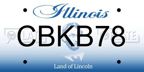 CBKB78 Illinois License Plate