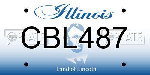 CBL487 Illinois License Plate